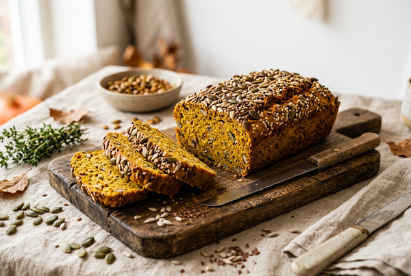 Pane low-carb alla zucca e semi: senza farina e senza glutine