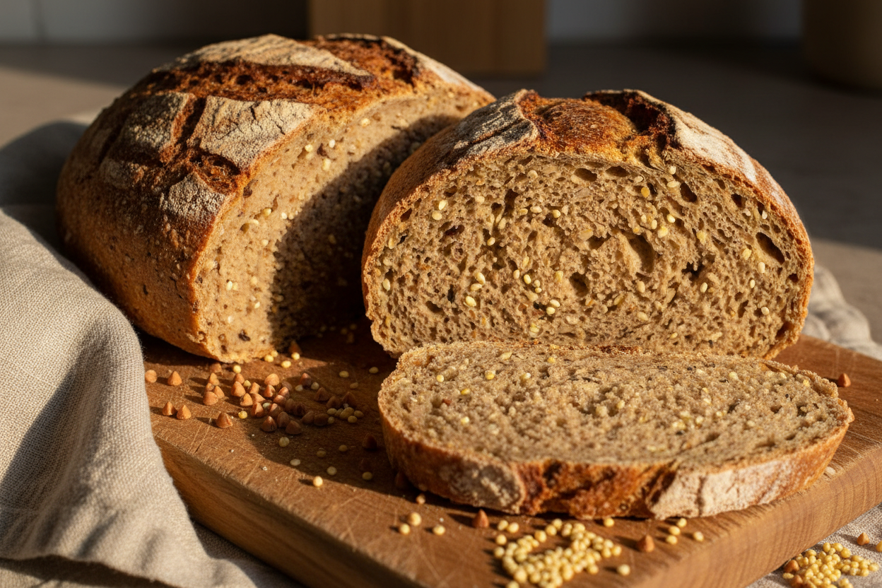 Pane rustico con grano saraceno, miglio e patate (senza glutine) | METODO ZENDIET